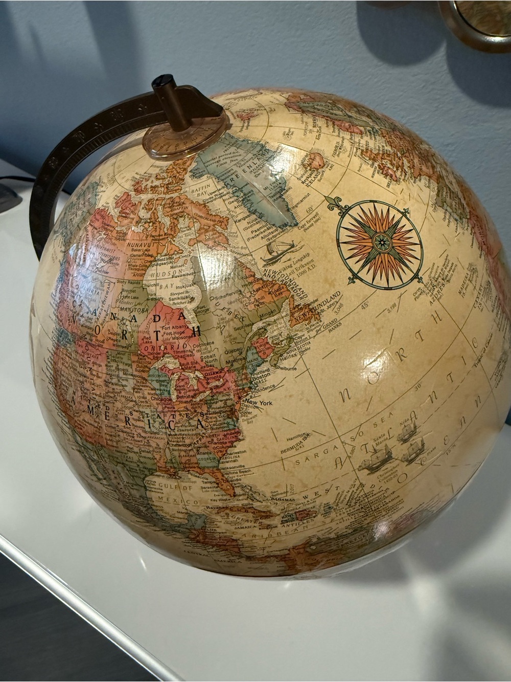 12” Antique Raised Relief Desk Replogle World Classic Globe - Picture 13 of 16